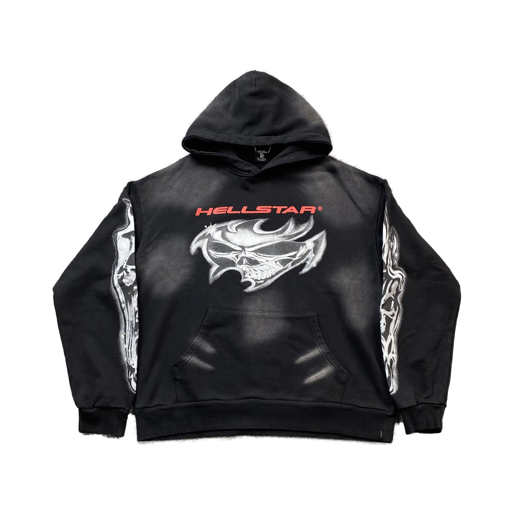 Black Airbrushed Skull Hoodie